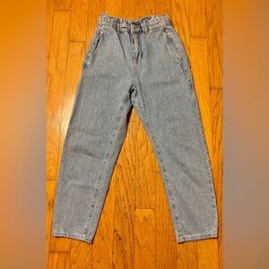 Zara Blue Relaxed Fit Jeans High Waisted Straight Leg